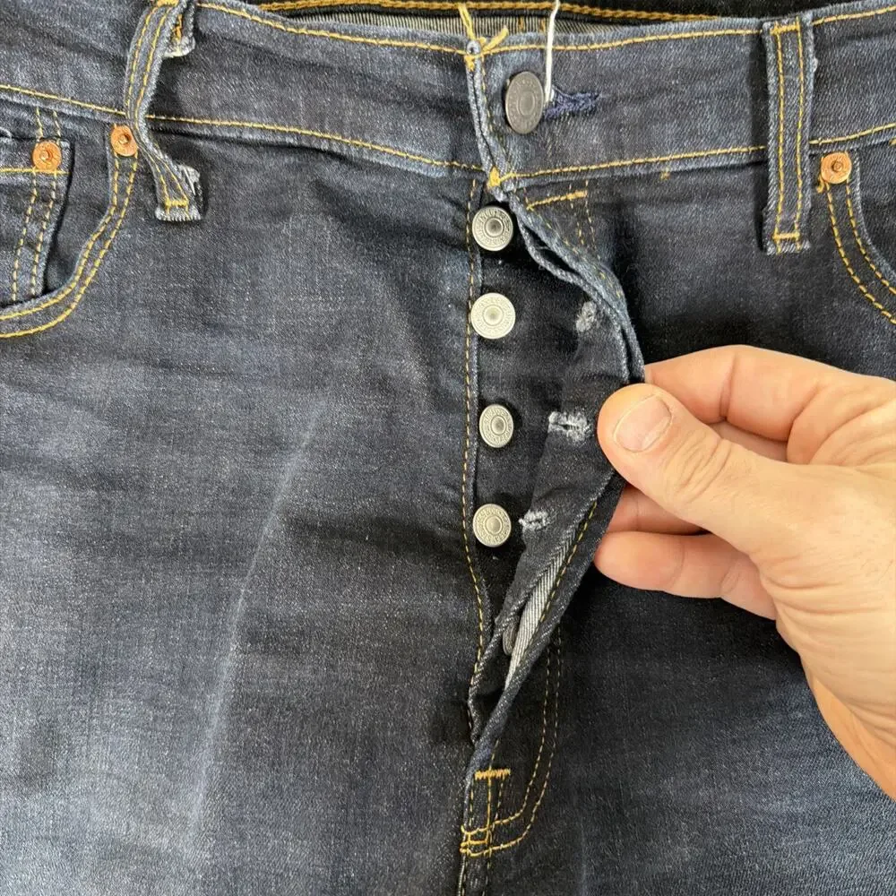 Levis 501 XX Jeans Mens 40x30 Rigid Indigo STF Raw Denim Stretch Straight Leg